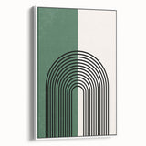 Bohemian Wall Art | Minimalist Green Arched Lines Print | Boho Decor