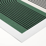 Bohemian Wall Art | Minimalist Green Arched Lines Print | Boho Decor
