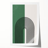 Bohemian Wall Art | Minimalist Green Arched Lines Print | Boho Decor