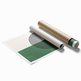 Bohemian Wall Art | Minimalist Green Arched Lines Print | Boho Decor