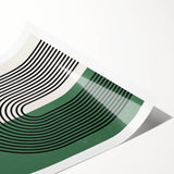 Bohemian Wall Art | Minimalist Green Arched Lines Print | Boho Decor