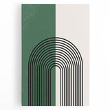 Bohemian Wall Art | Minimalist Green Arched Lines Print | Boho Decor