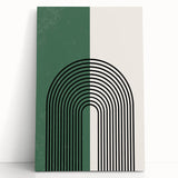 Bohemian Wall Art | Minimalist Green Arched Lines Print | Boho Decor