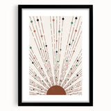 Bohemian Wall Art | Earthy Sunburst Abstract Design | Boho Decor