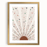 Bohemian Wall Art | Earthy Sunburst Abstract Design | Boho Decor
