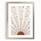 Bohemian Wall Art | Earthy Sunburst Abstract Design | Boho Decor