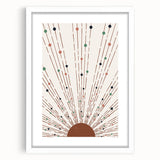 Bohemian Wall Art | Earthy Sunburst Abstract Design | Boho Decor
