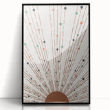 Bohemian Wall Art | Earthy Sunburst Abstract Design | Boho Decor