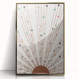 Bohemian Wall Art | Earthy Sunburst Abstract Design | Boho Decor