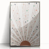 Bohemian Wall Art | Earthy Sunburst Abstract Design | Boho Decor