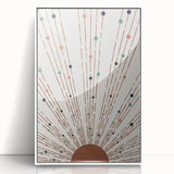 Bohemian Wall Art | Earthy Sunburst Abstract Design | Boho Decor