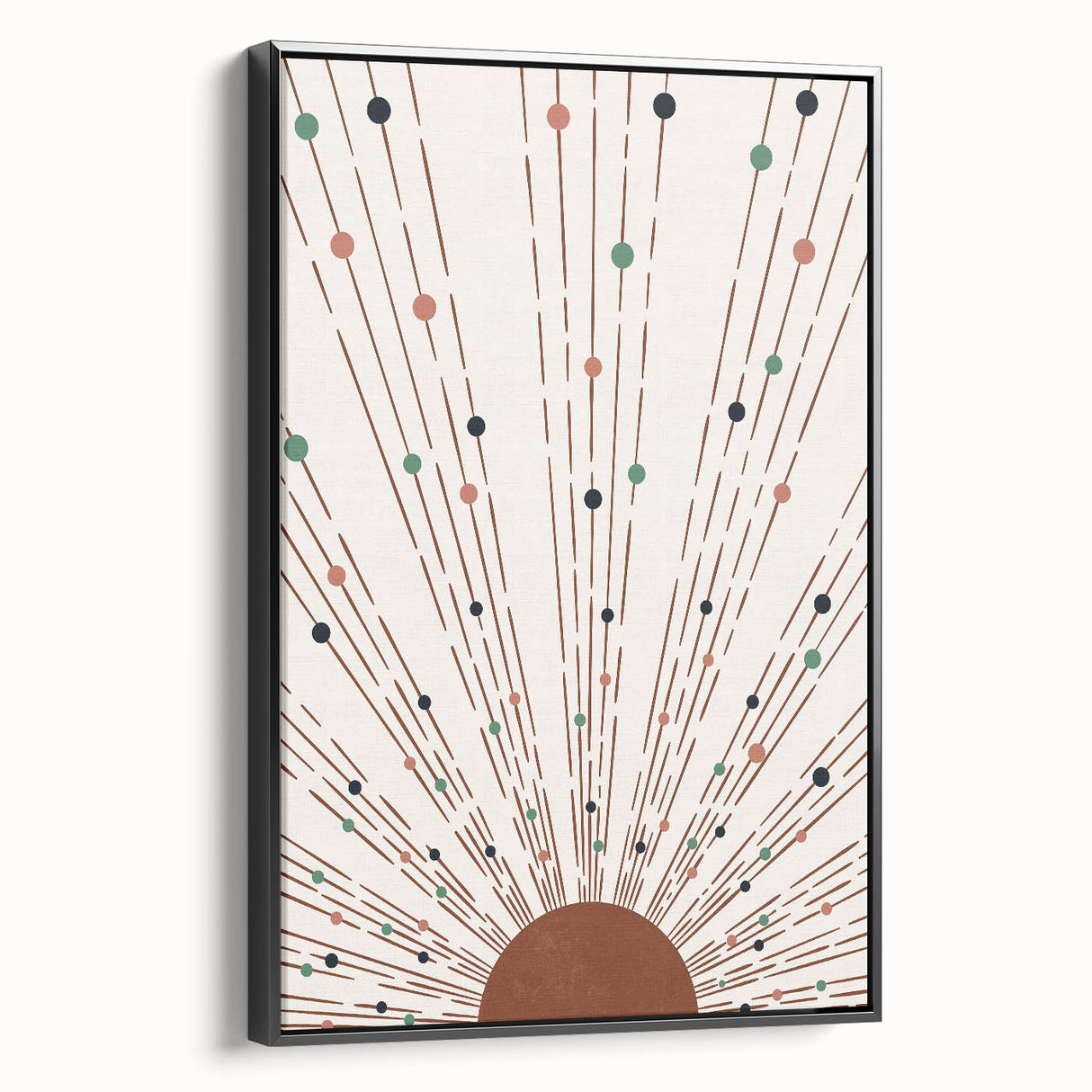 Bohemian Wall Art | Earthy Sunburst Abstract Design | Boho Decor