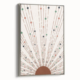 Bohemian Wall Art | Earthy Sunburst Abstract Design | Boho Decor