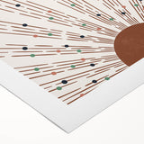 Bohemian Wall Art | Earthy Sunburst Abstract Design | Boho Decor