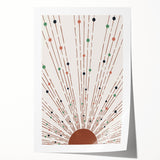 Bohemian Wall Art | Earthy Sunburst Abstract Design | Boho Decor