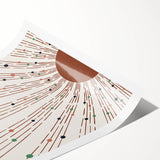 Bohemian Wall Art | Earthy Sunburst Abstract Design | Boho Decor