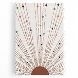 Bohemian Wall Art | Earthy Sunburst Abstract Design | Boho Decor