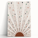 Bohemian Wall Art | Earthy Sunburst Abstract Design | Boho Decor