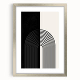 Bohemian Wall Art | Minimalist Black & White Arched Design | Boho Decor