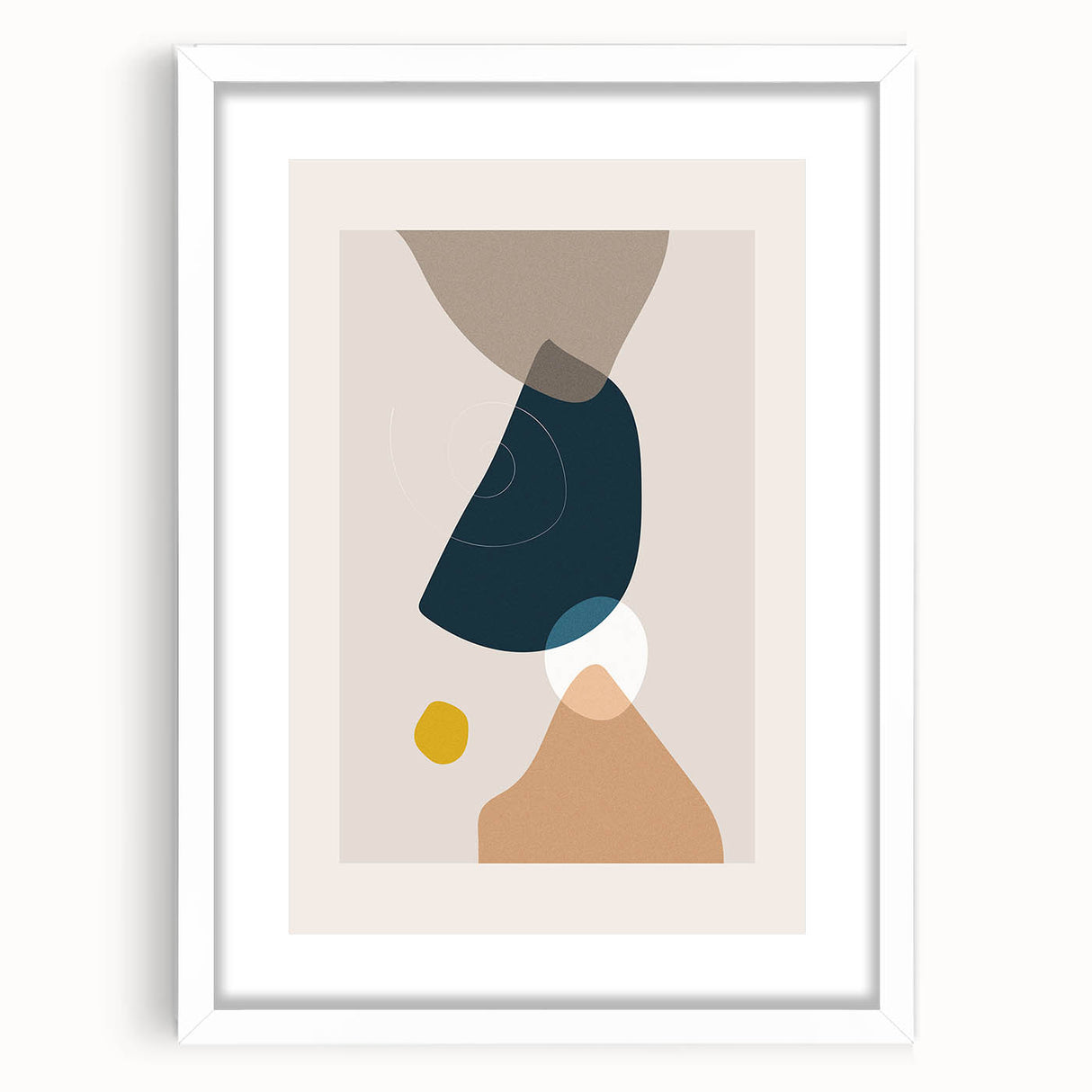 Bohemian Wall Art | Abstract Shapes in Muted Tones | Boho Decor Canvas