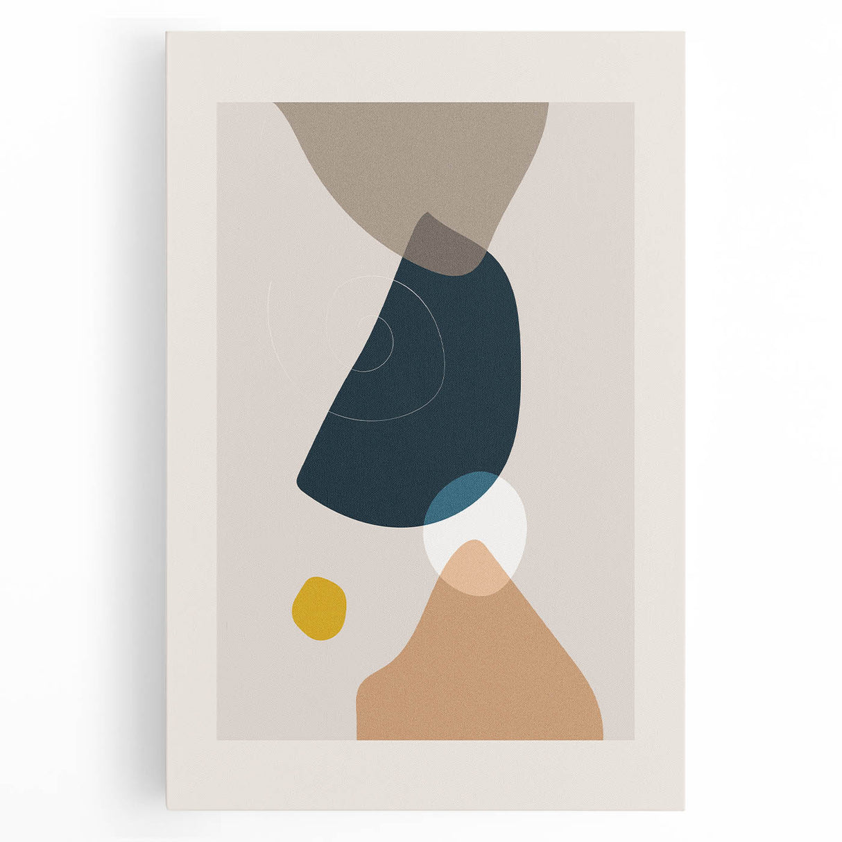 Bohemian Wall Art | Abstract Shapes in Muted Tones | Boho Decor Canvas