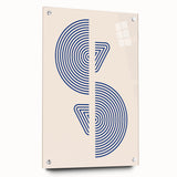 Geometric Bohemian Wall Art | Blue Concentric Circles | Modern Boho Print