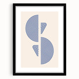 Geometric Bohemian Wall Art | Blue Concentric Circles | Modern Boho Print