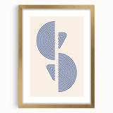 Geometric Bohemian Wall Art | Blue Concentric Circles | Modern Boho Print