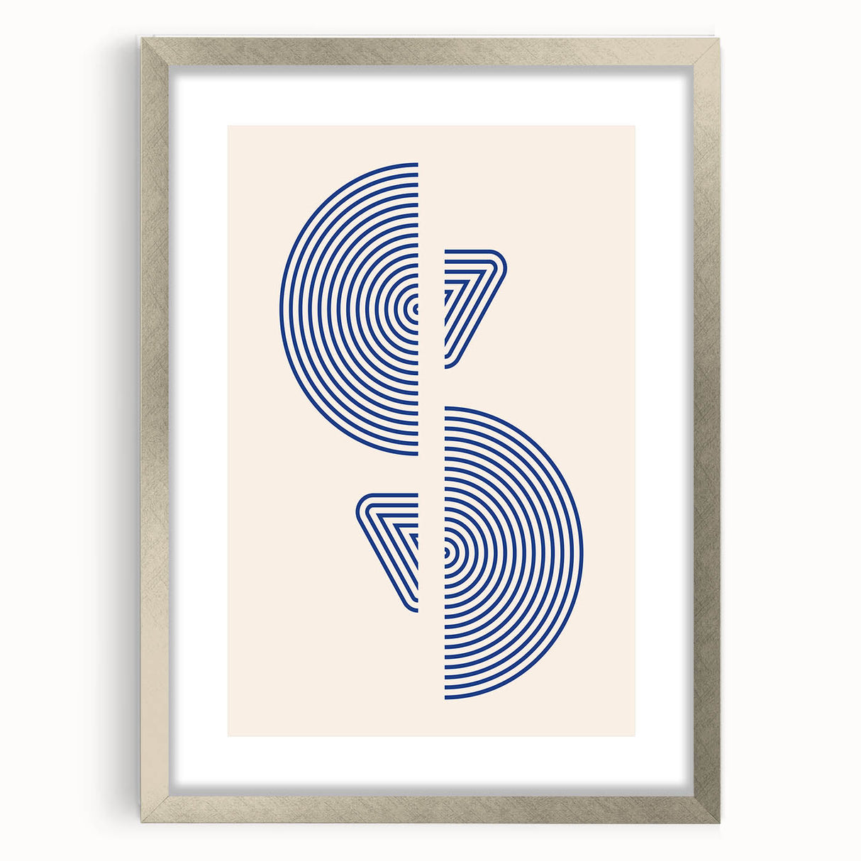 Geometric Bohemian Wall Art | Blue Concentric Circles | Modern Boho Print