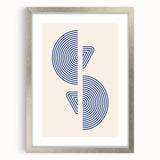 Geometric Bohemian Wall Art | Blue Concentric Circles | Modern Boho Print