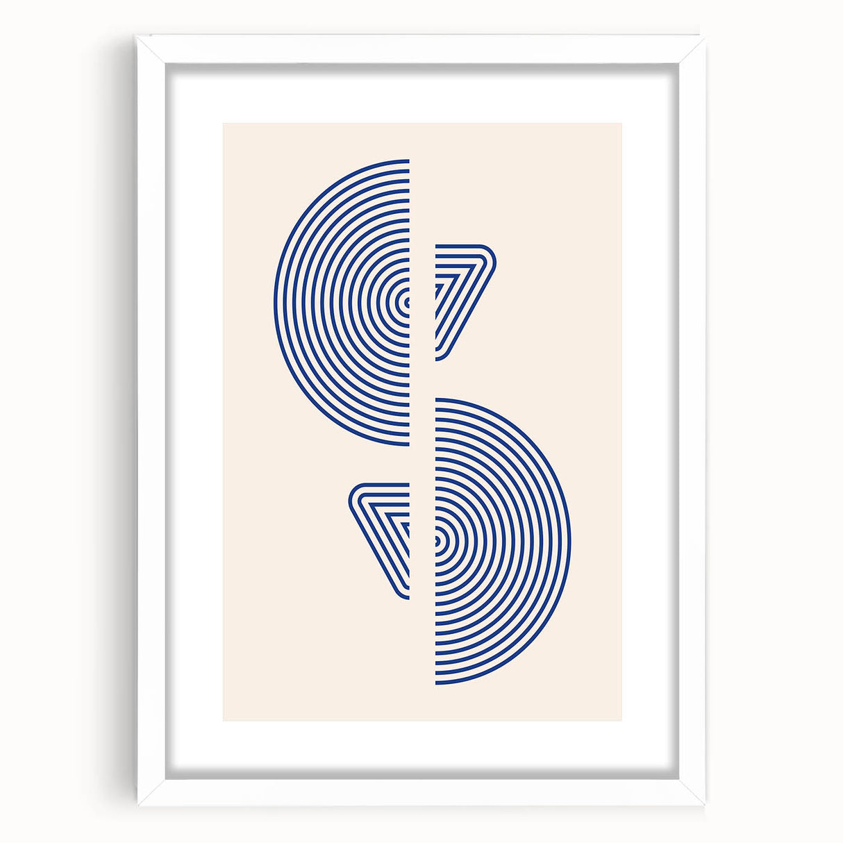 Geometric Bohemian Wall Art | Blue Concentric Circles | Modern Boho Print