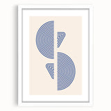 Geometric Bohemian Wall Art | Blue Concentric Circles | Modern Boho Print