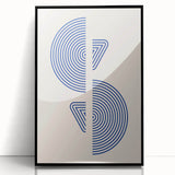Geometric Bohemian Wall Art | Blue Concentric Circles | Modern Boho Print