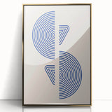 Geometric Bohemian Wall Art | Blue Concentric Circles | Modern Boho Print