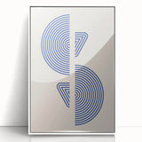 Geometric Bohemian Wall Art | Blue Concentric Circles | Modern Boho Print