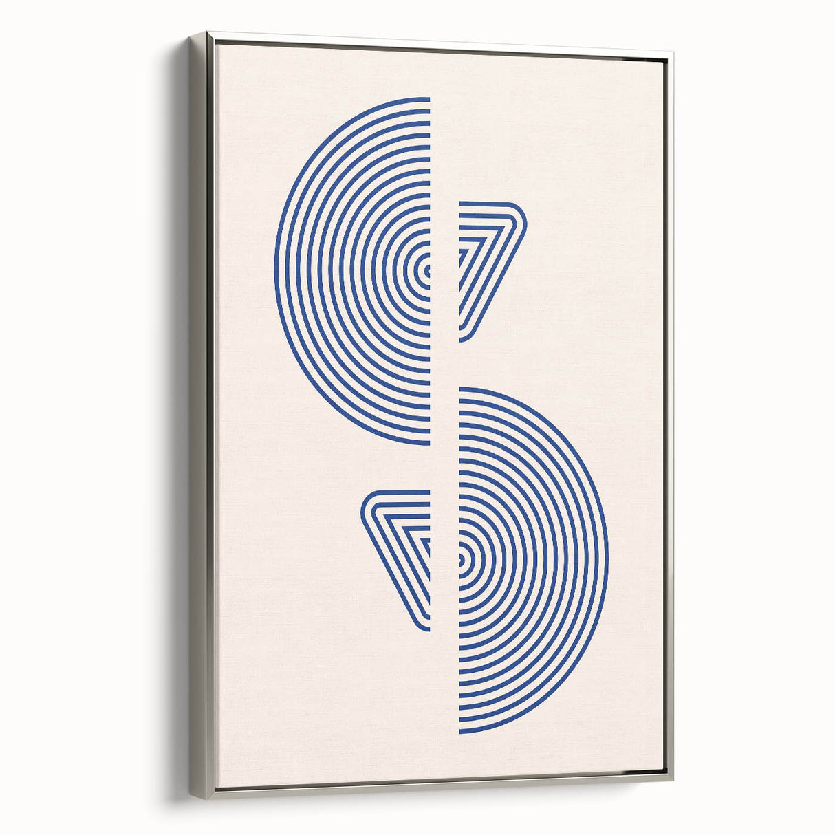 Geometric Bohemian Wall Art | Blue Concentric Circles | Modern Boho Print