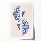 Geometric Bohemian Wall Art | Blue Concentric Circles | Modern Boho Print