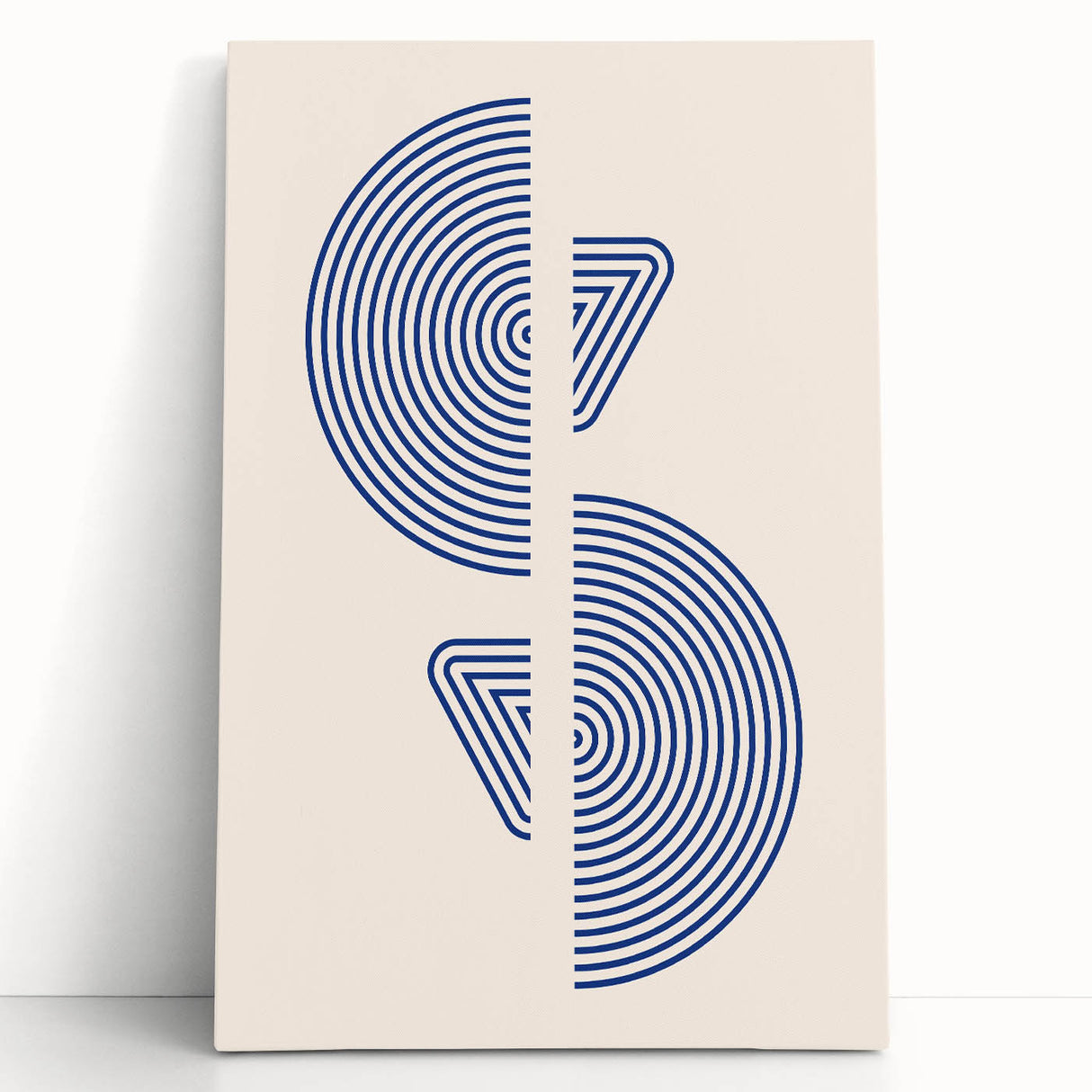 Geometric Bohemian Wall Art | Blue Concentric Circles | Modern Boho Print