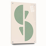 Geometric Boho Wall Art | Green Concentric Circles | Modern Minimalist Print