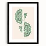 Geometric Boho Wall Art | Green Concentric Circles | Modern Minimalist Print