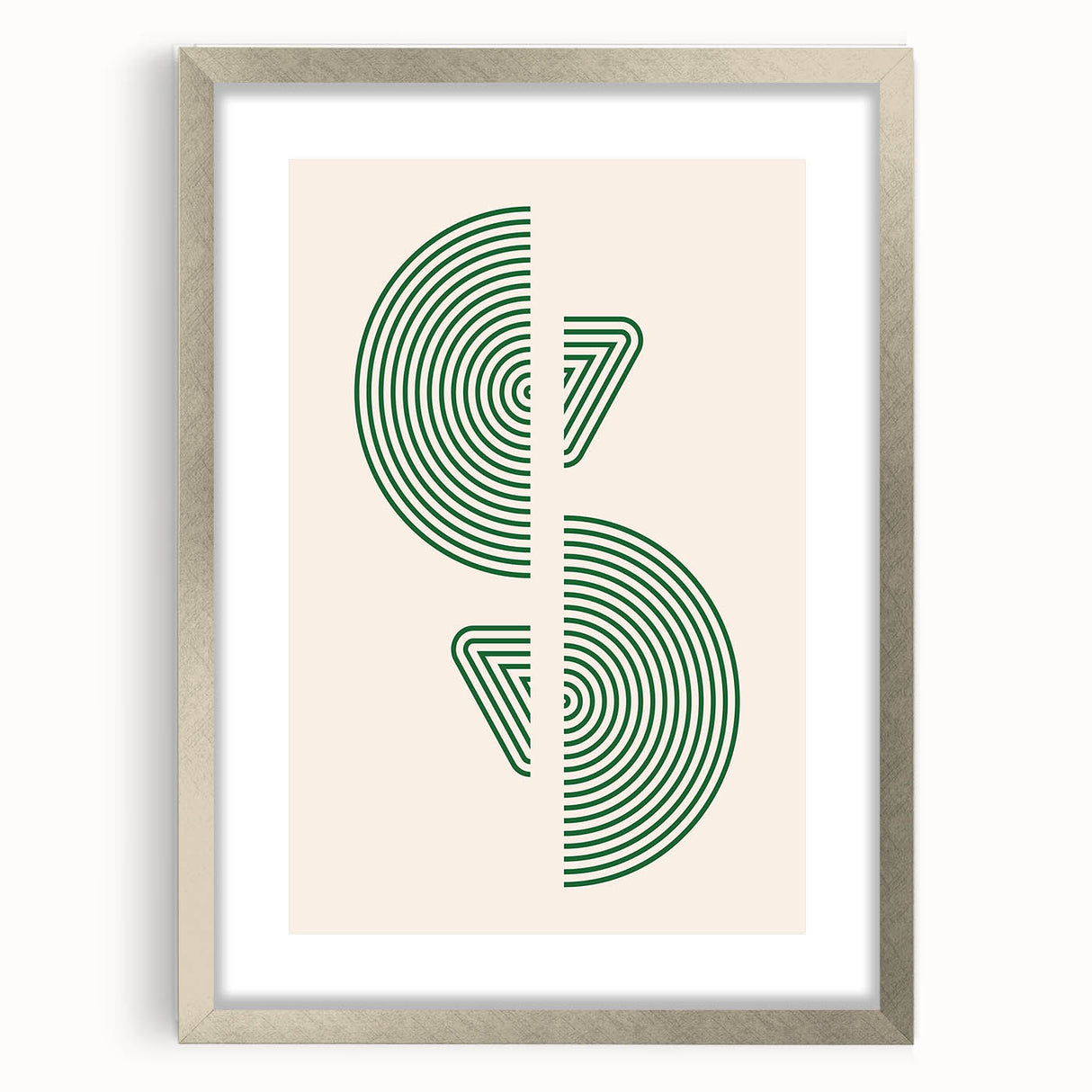 Geometric Boho Wall Art | Green Concentric Circles | Modern Minimalist Print