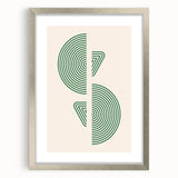 Geometric Boho Wall Art | Green Concentric Circles | Modern Minimalist Print