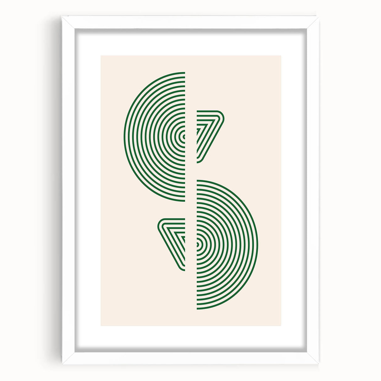 Geometric Boho Wall Art | Green Concentric Circles | Modern Minimalist Print