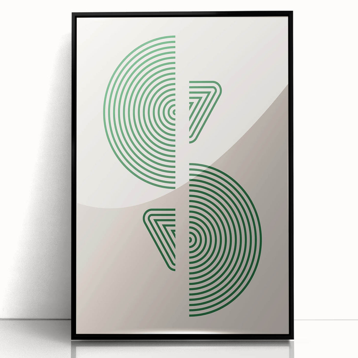 Geometric Boho Wall Art | Green Concentric Circles | Modern Minimalist Print
