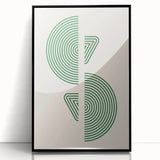 Geometric Boho Wall Art | Green Concentric Circles | Modern Minimalist Print