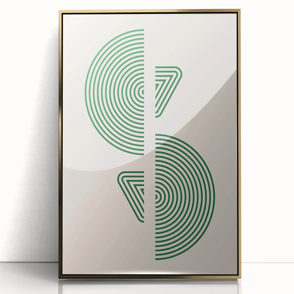 Geometric Boho Wall Art | Green Concentric Circles | Modern Minimalist Print