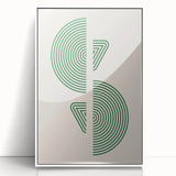 Geometric Boho Wall Art | Green Concentric Circles | Modern Minimalist Print
