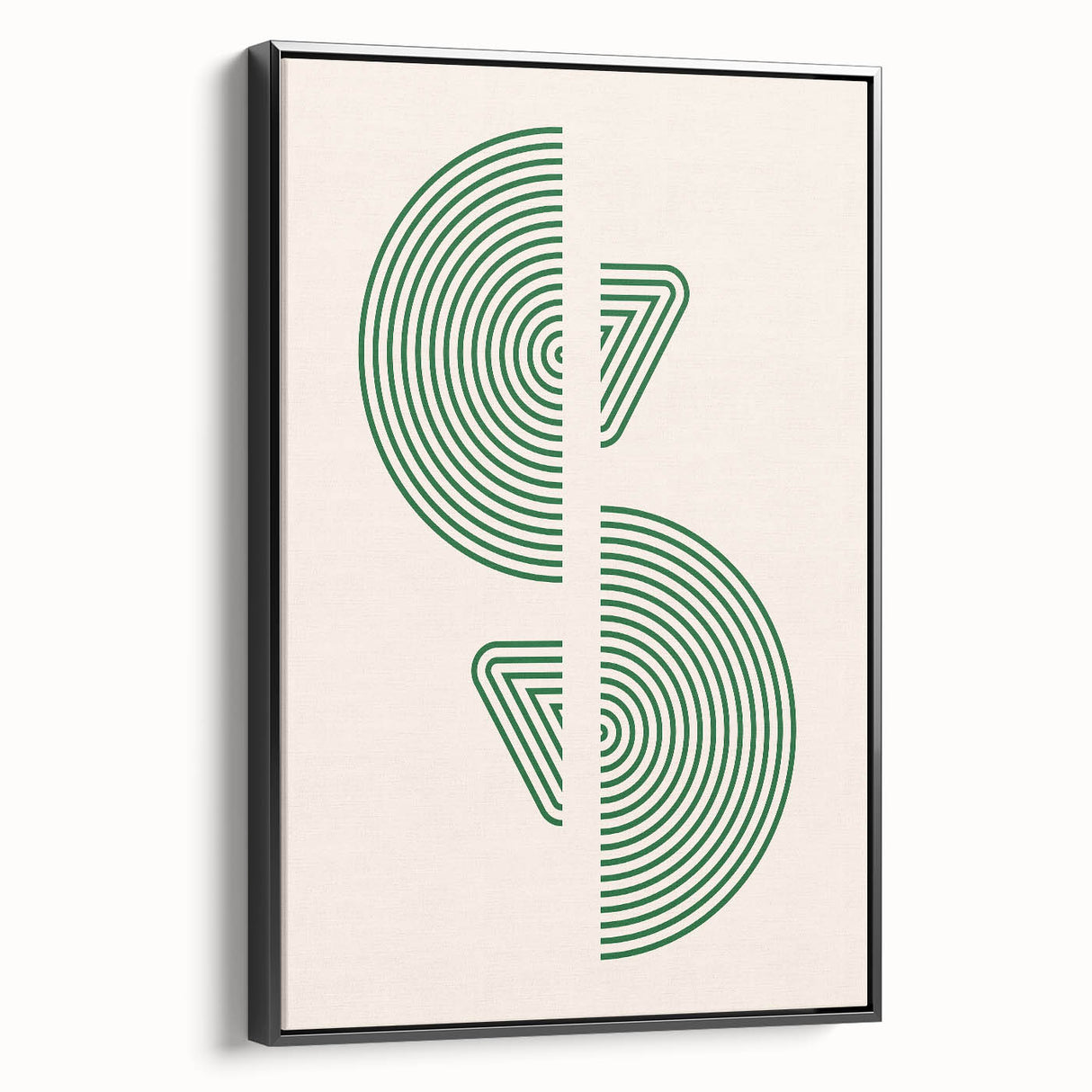 Geometric Boho Wall Art | Green Concentric Circles | Modern Minimalist Print