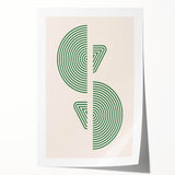 Geometric Boho Wall Art | Green Concentric Circles | Modern Minimalist Print