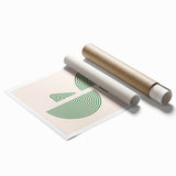 Geometric Boho Wall Art | Green Concentric Circles | Modern Minimalist Print